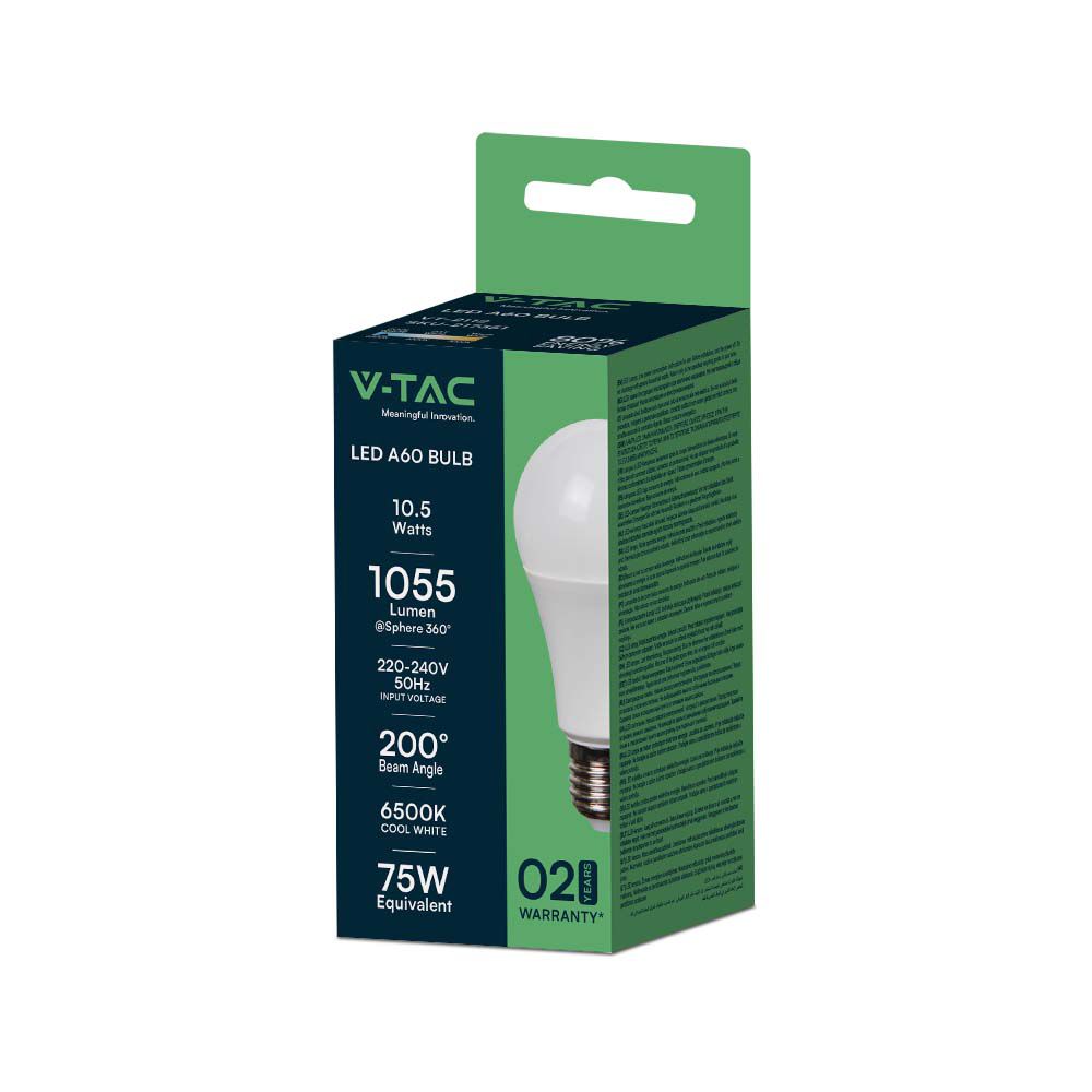 10.5W A60 Żarówka LED / Barwa:6500K / Trzonek: E27