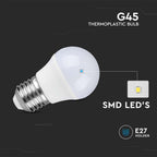 4.5W G45 Żarówka LED / Barwa:2700K/ Opakowanie: 3szt. / Trzonek: E27