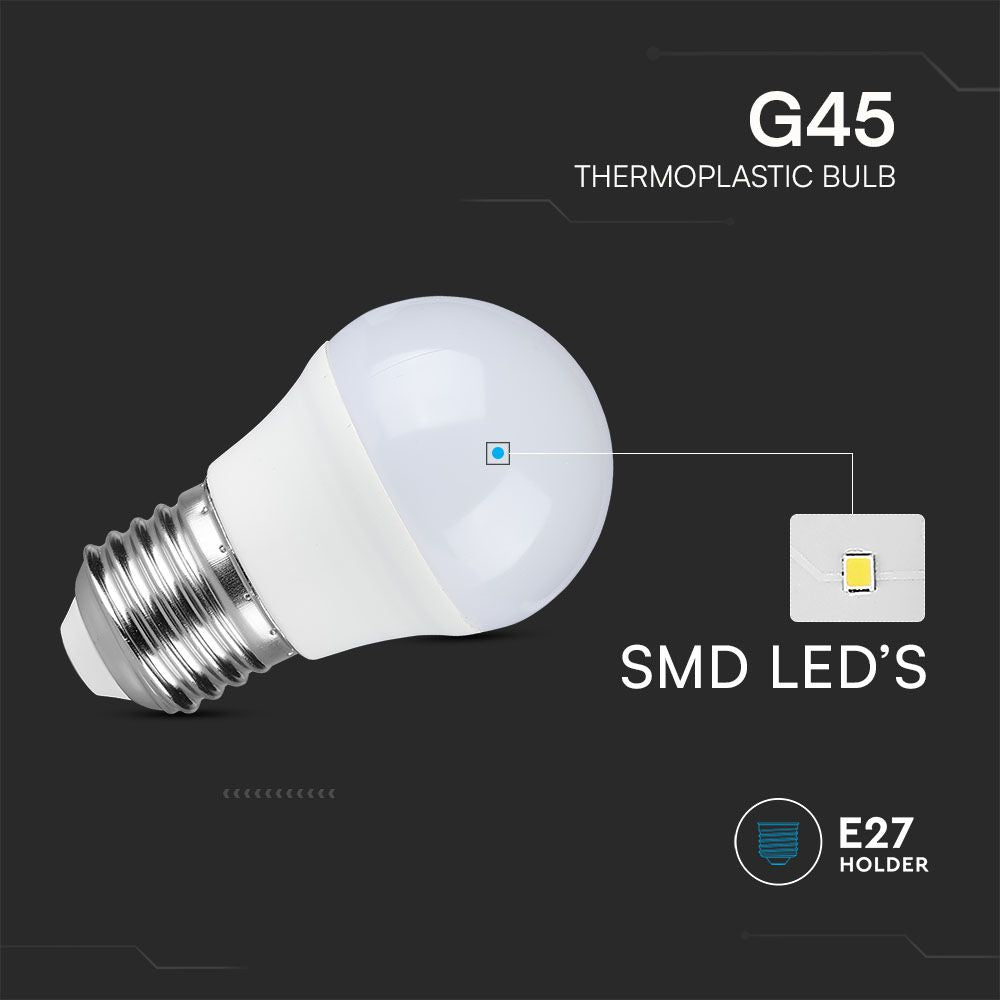 4.5W G45 Żarówka LED / Barwa:6500K/ Opakowanie: 3szt. / Trzonek: E27