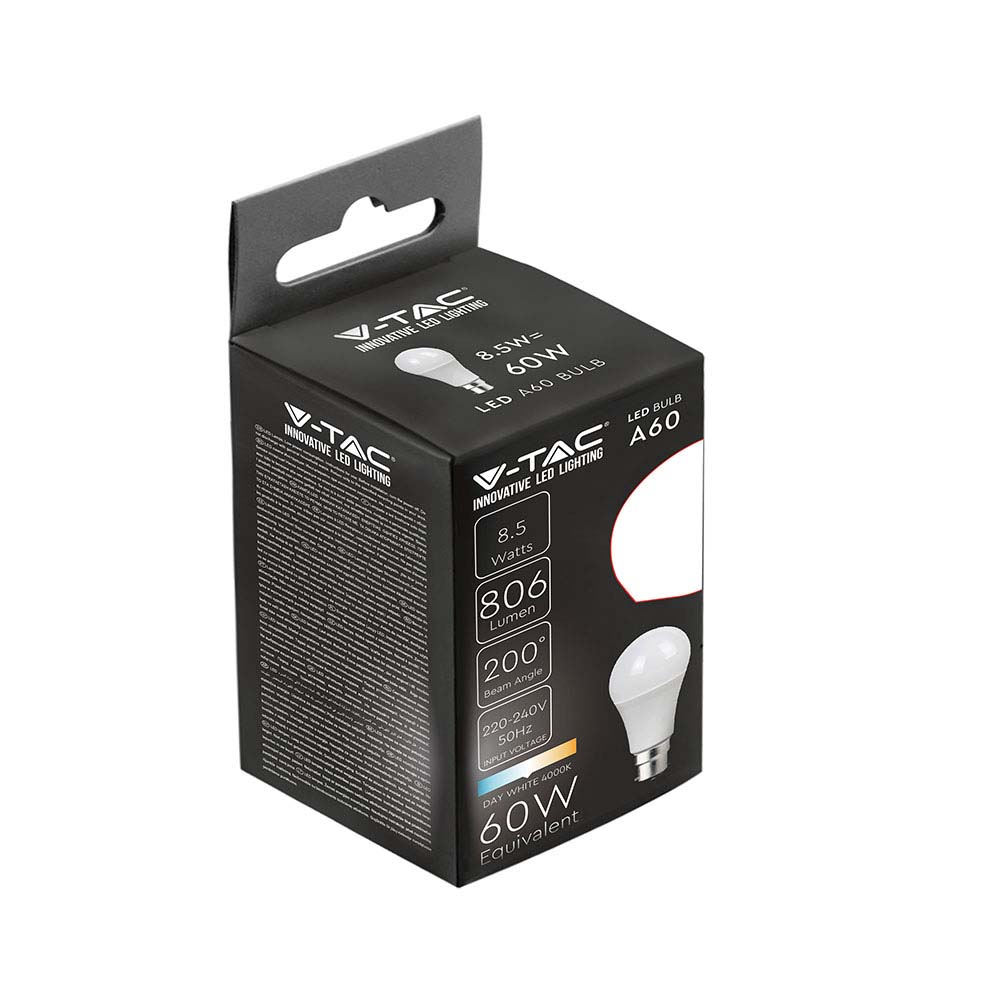 8.5W Żarówka LED A60 / Barwa:3000K / Trzonek:B22