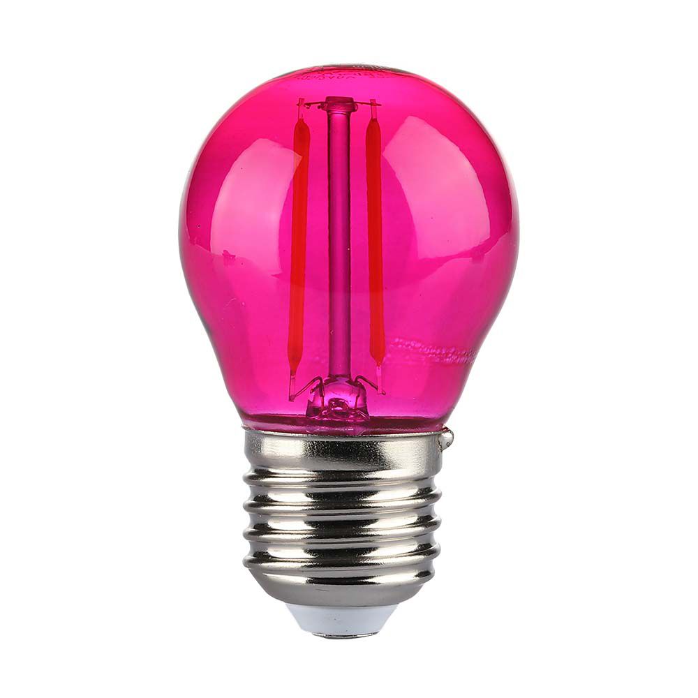 2W G45 Żarówka LED Filament / Różowy / Trzonek:E27