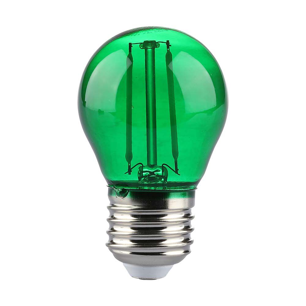 2W G45 Żarówka LED Filament / Zielony / Trzonek:E27