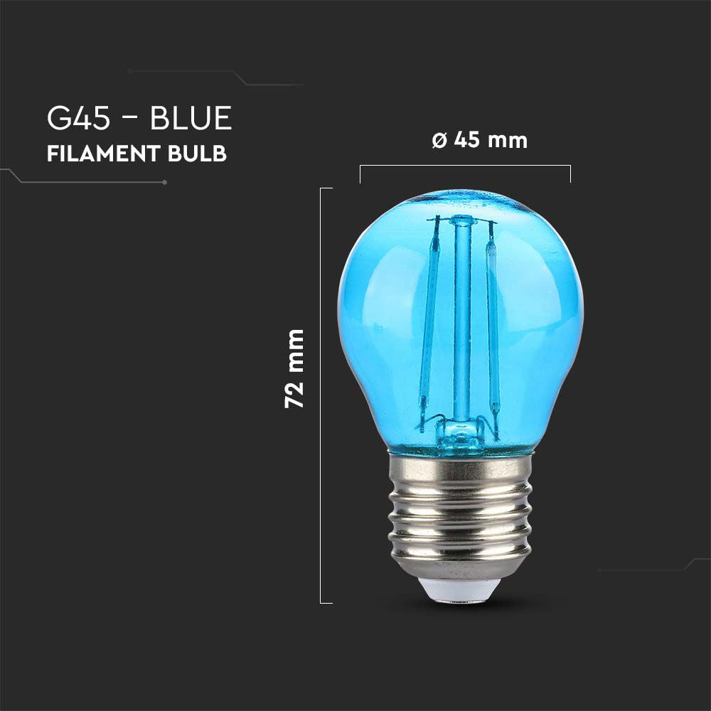 2W G45 Żarówka LED Filament / Niebieski / Trzonek:E27