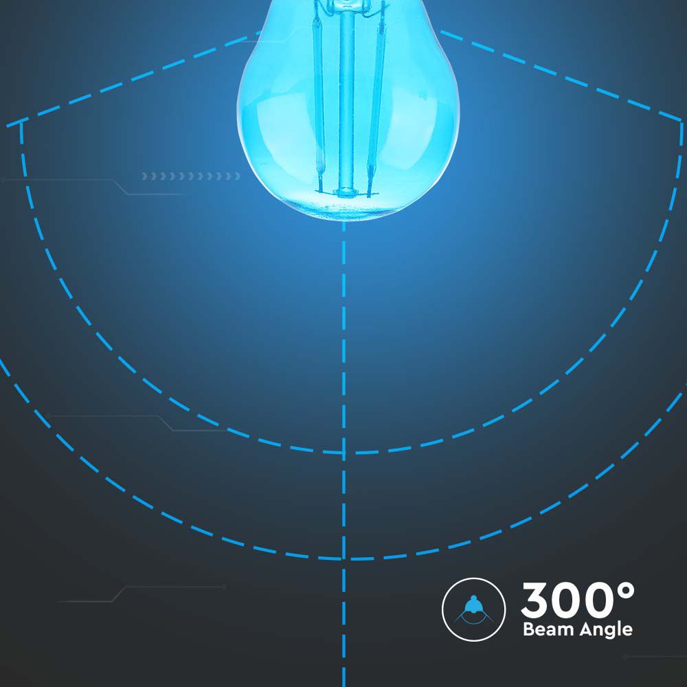 2W G45 Żarówka LED Filament / Niebieski / Trzonek:E27