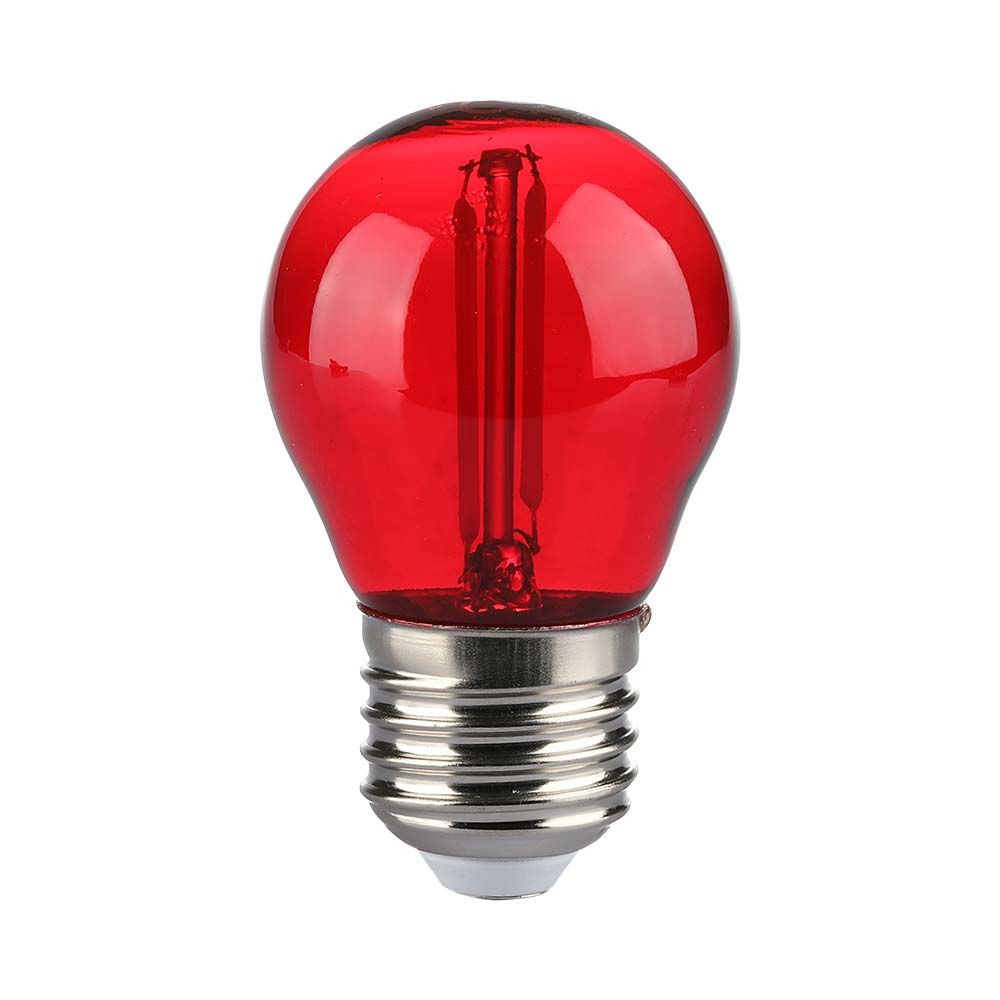 2W G45 Żarówka LED Filament / Czerwony / Trzonek:E27