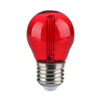 2W G45 Żarówka LED Filament / Czerwony / Trzonek:E27