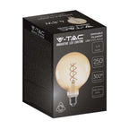 5W Żarówka LED G125 Filament / Barwa:1800K / Klosz Bursztynowy / Trzonek:E27