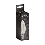 6W C35 Żarówka LED Filament / Klosz Transparentny / Barwa:3000K / Trzonek:E14