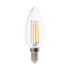 6W C35 Żarówka LED Filament / Klosz Transparentny / Barwa:3000K / Trzonek:E14