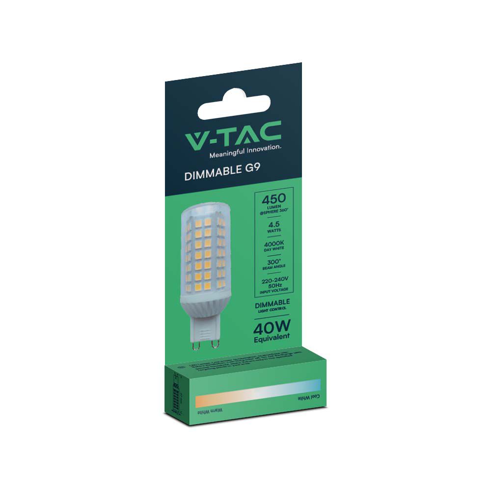 4.5W G9 Żarówka LED / Barwa:3000K / Ściemniana / Trzonek: G9