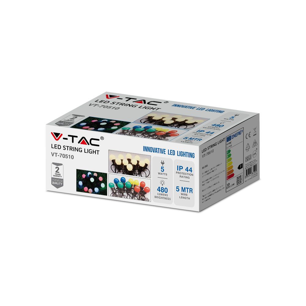 5W Girlanda LED / Długość: 5mb / Ilość żarówek: 10x0,5 / Barwa:3000K