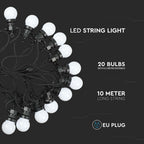 0.5W Girlanda LED / Długość: 10mb / Ilość żarówek: 20x0,5 / Barwa:3000K