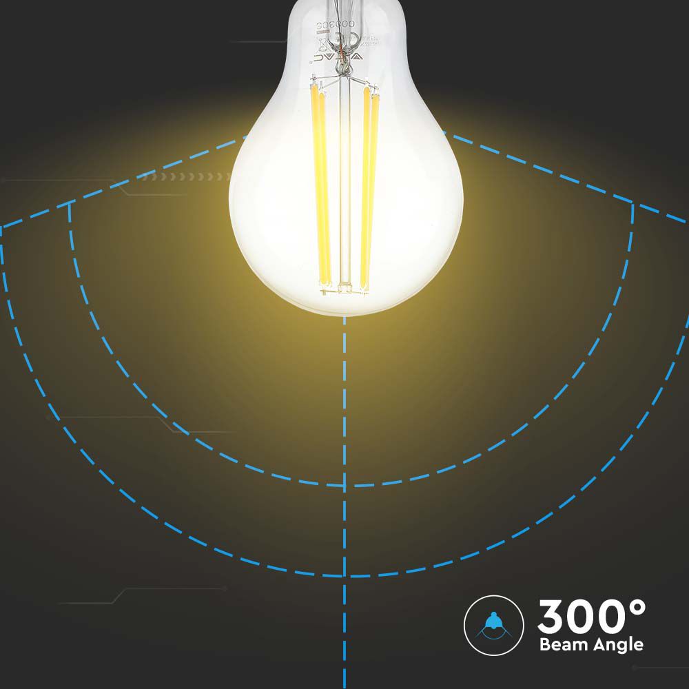 VT-2133 12W A70 LED FILAMENT BULB CLEAR COVER 3000K E27