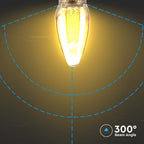 2W Żarówka LED Filament - ART / Klosz Bursztynowy / Barwa:1800K / Trzonek:E14