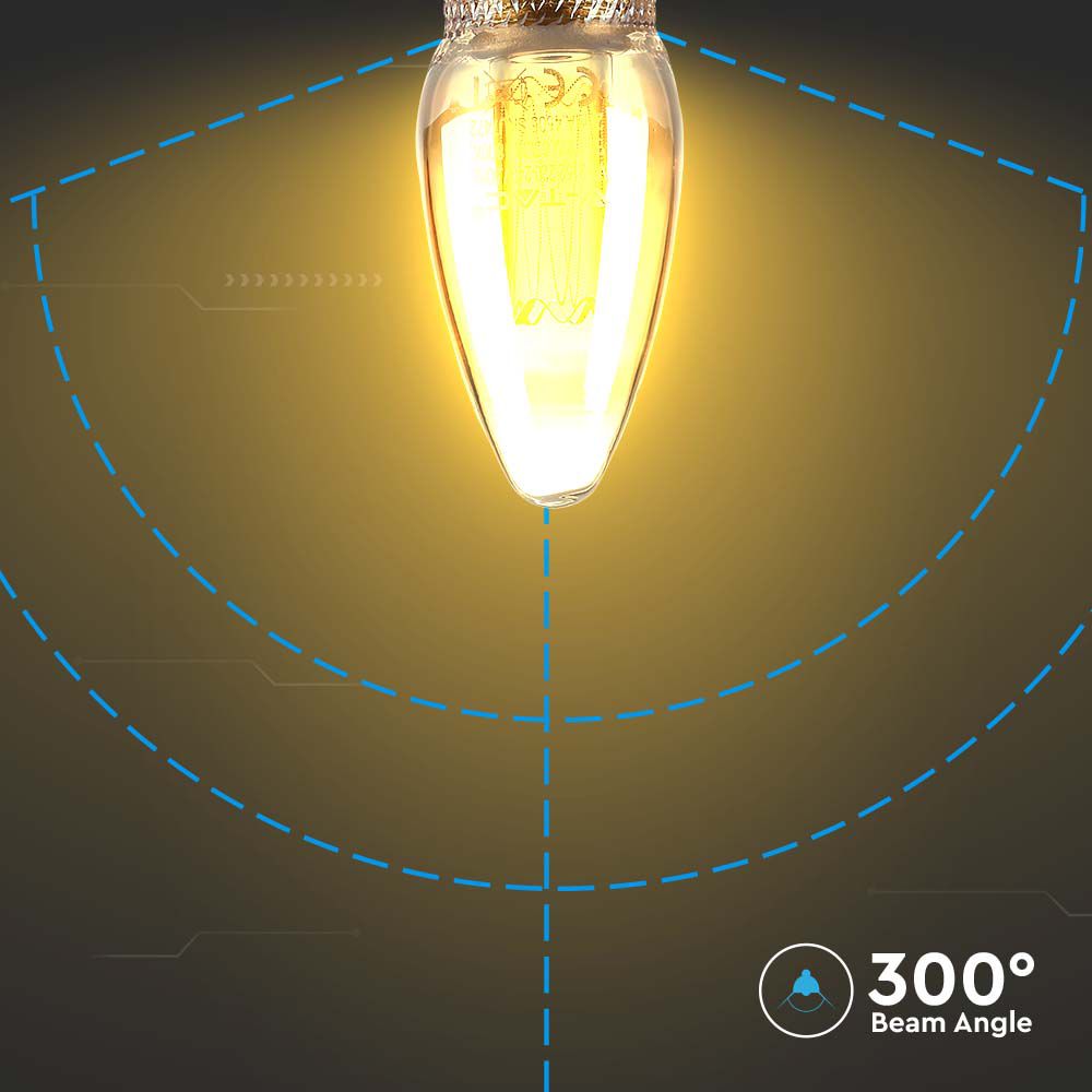 2W Żarówka LED Filament - ART / Klosz Bursztynowy / Barwa:1800K / Trzonek:E14