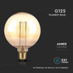 4W G125 Żarówka LED Filament / Klosz Bursztynowy / Barwa:1800K / Trzonek:E27