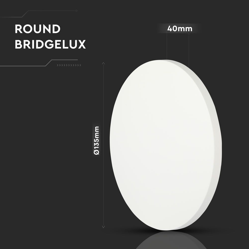 8W Kinkiet okrągły LED / CHIP BRIDGELUX / Barwa:4000K / Biały
