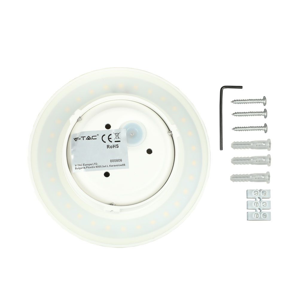 8W Kinkiet okrągły LED / CHIP BRIDGELUX / Barwa:4000K / Biały