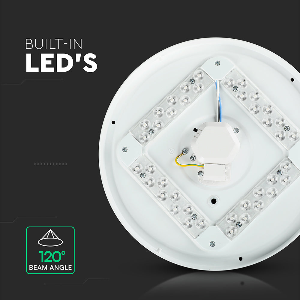 12W Plafon LED DOME / Średnica: 230 / Klosz: Efekt gwiazdek / Barwa:3w1