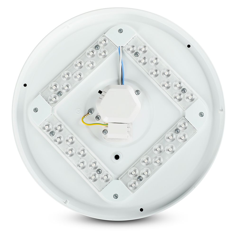 12W Plafon LED DOME / Średnica: 230 / Klosz: Efekt gwiazdek / Barwa:3w1