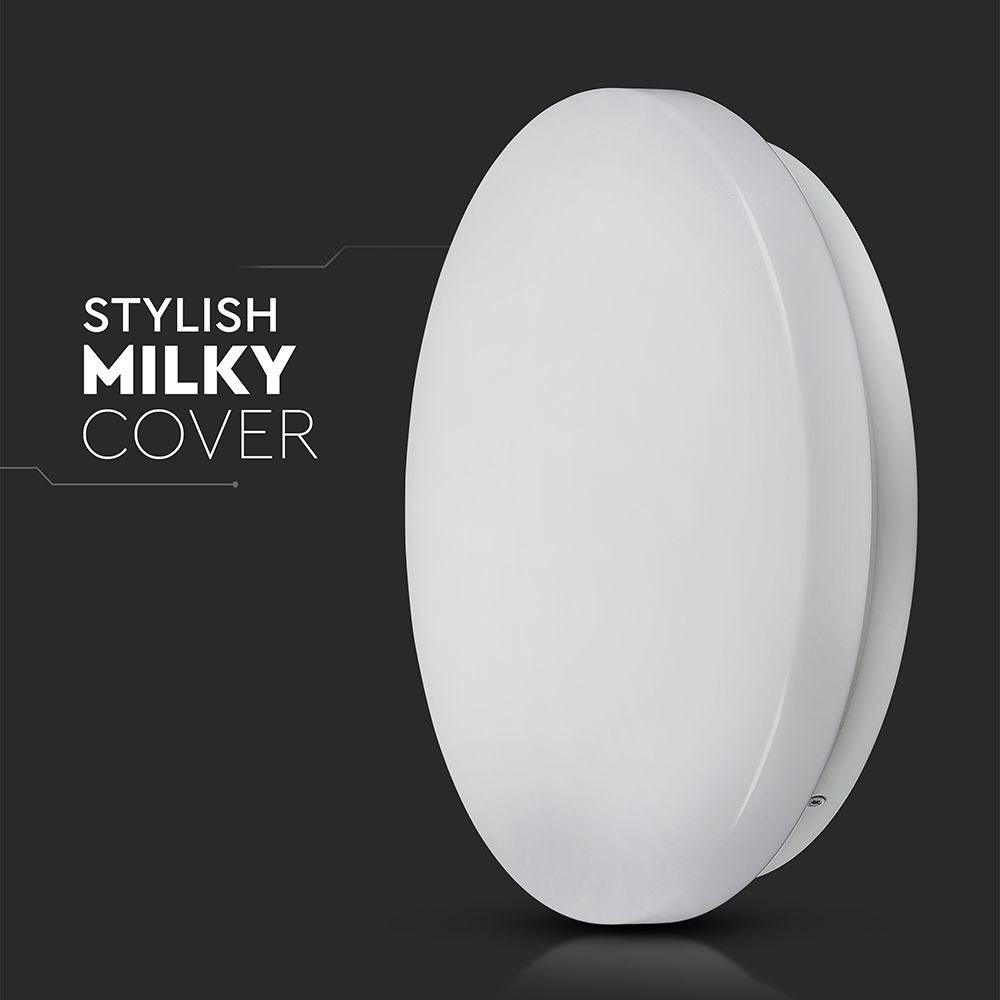 12W Plafon LED DOME / Średnica: 230 / Klosz: Mleczny / Barwa:3w1