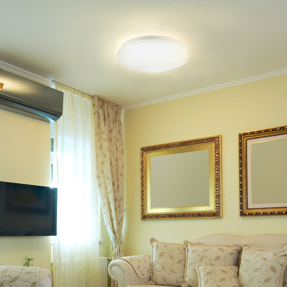 18W Plafon LED DOME / Średnica: 300 / Klosz: Mleczny / Barwa:3w1