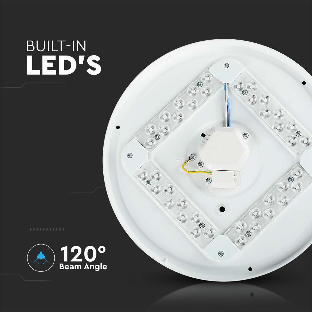 18W Plafon LED DOME / Średnica: 300 / Klosz: Mleczny / Barwa:3w1