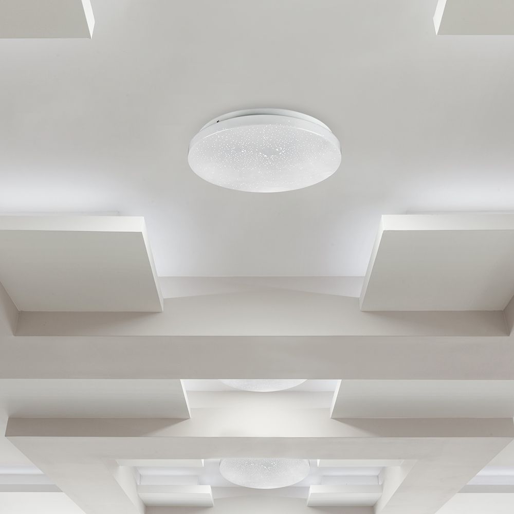 24W Plafon LED DOME / Średnica: 350 / Klosz: Efekt gwiazdek / Barwa:3w1