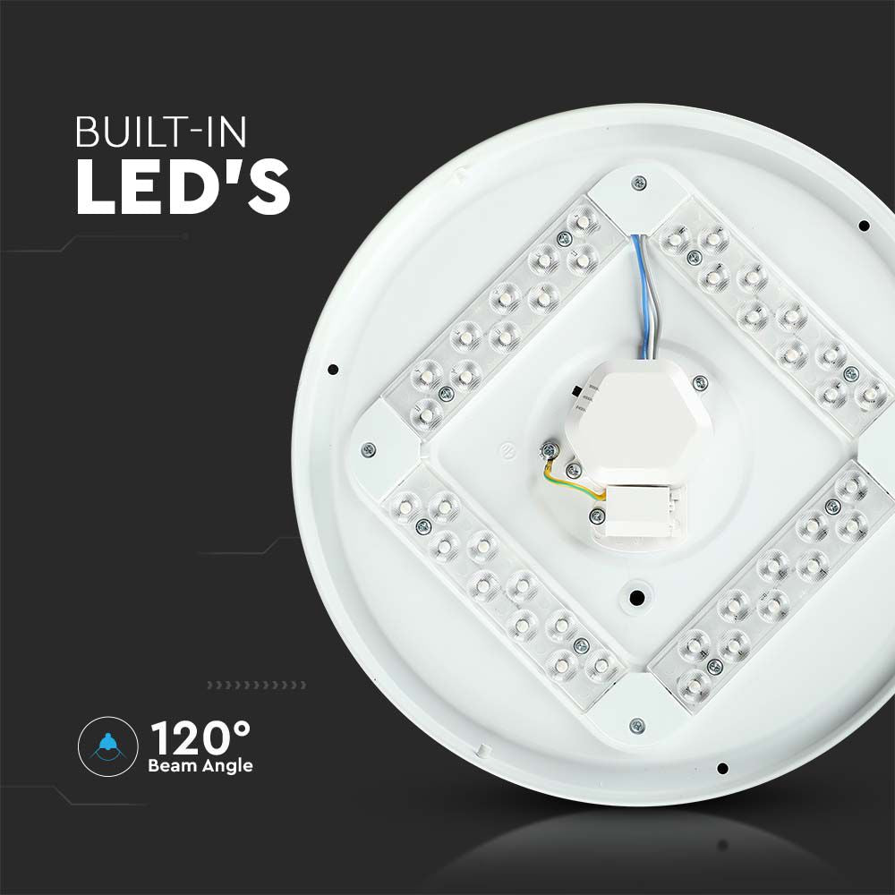 24W Plafon LED DOME / Średnica: 350 / Klosz: Efekt gwiazdek / Barwa:3w1