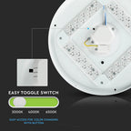 24W Plafon LED DOME / Średnica: 350 / Klosz: Mleczny / Barwa:3w1