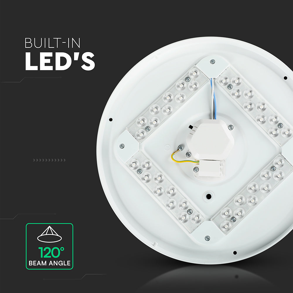 36W Plafon LED DOME / Średnica: 450 / Klosz: Efekt gwiazdek / Barwa:3w1