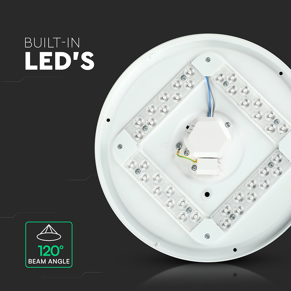 36W Plafon LED DOME / Średnica: 450 / Klosz: Mleczny / Barwa:3w1