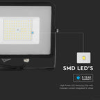 50W Naświetlacz LED SMD / Chip SAMSUNG / Barwa:4000K / Obudowa: Czarna / Wydajność: 115lm/w