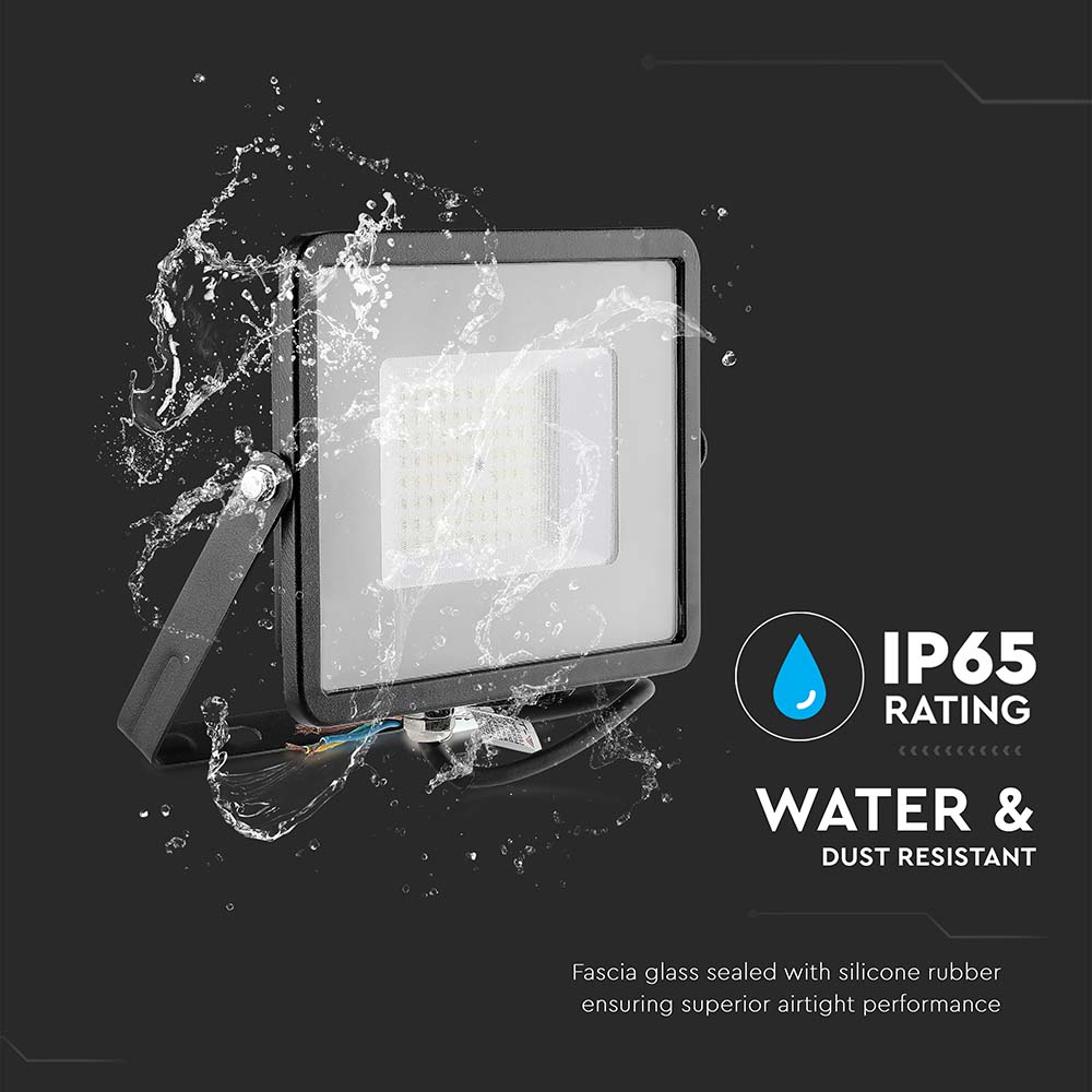 50W Naświetlacz LED SMD / Chip SAMSUNG / Barwa:6400K / Obudowa: Czarna / Wydajność: 115lm/w
