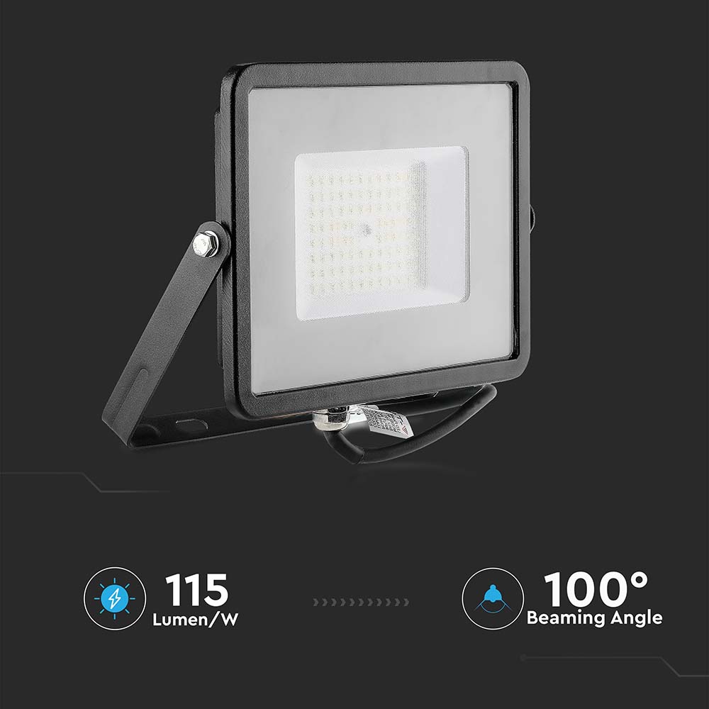 50W Naświetlacz LED SMD / Chip SAMSUNG / Barwa:4000K / Obudowa: Czarna / Wydajność: 115lm/w