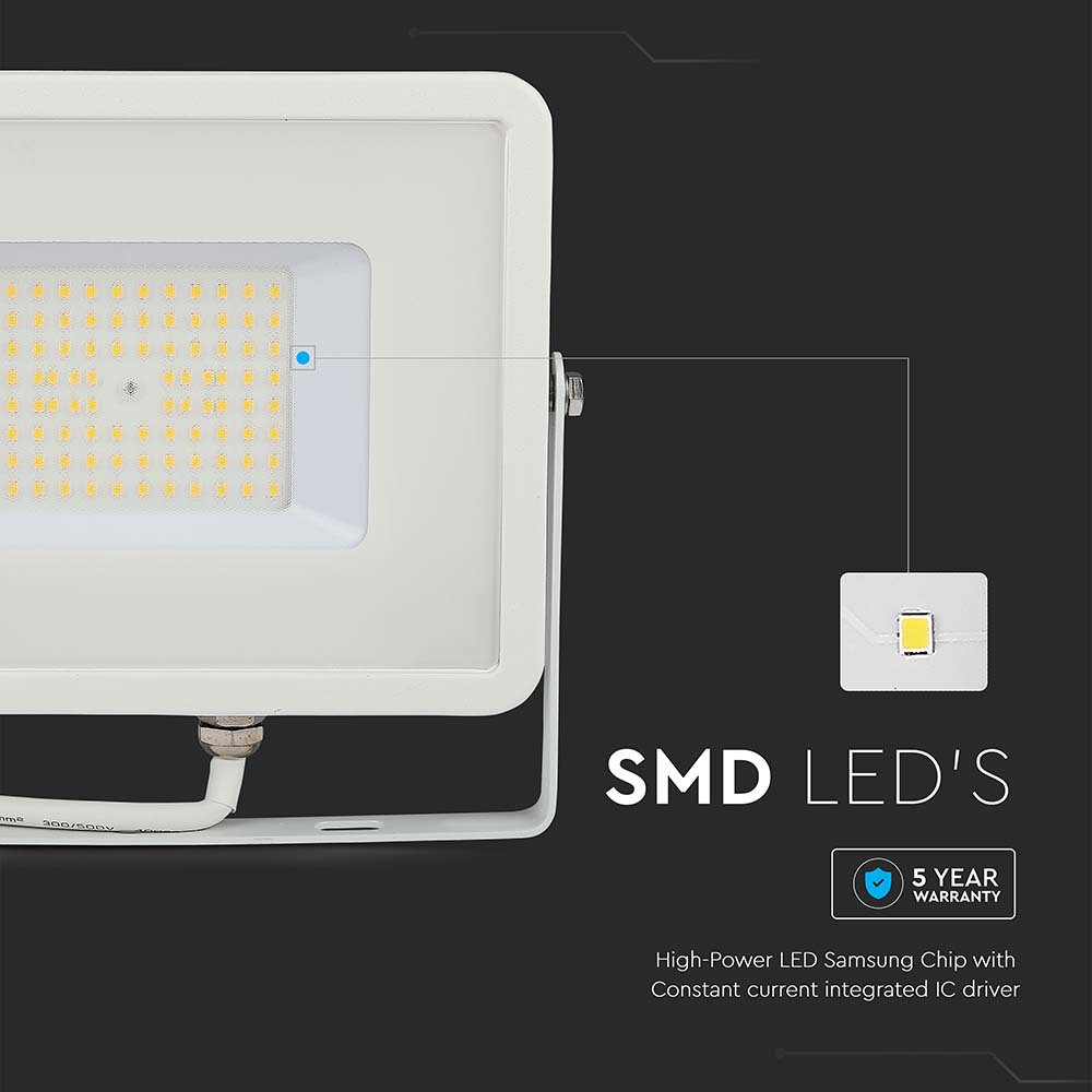 50W Naświetlacz LED SMD / Chip SAMSUNG / Barwa:4000K / Obudowa: Biała / Wydajność: 115lm/w
