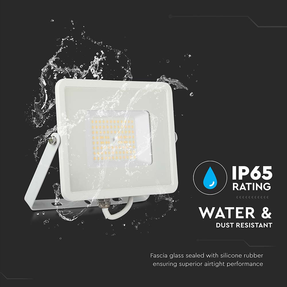 50W Naświetlacz LED SMD / Chip SAMSUNG / Barwa:4000K / Obudowa: Biała / Wydajność: 115lm/w
