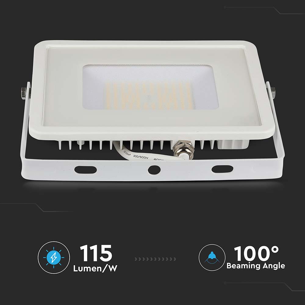 50W Naświetlacz LED SMD / Chip SAMSUNG / Barwa:4000K / Obudowa: Biała / Wydajność: 115lm/w