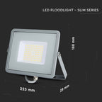 50W Naświetlacz LED SMD / Chip SAMSUNG / Barwa:4000K / Obudowa: Szara / Wydajność: 115lm/w