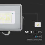 50W Naświetlacz LED SMD / Chip SAMSUNG / Barwa:6400K / Obudowa: Szara / Wydajność: 115lm/w
