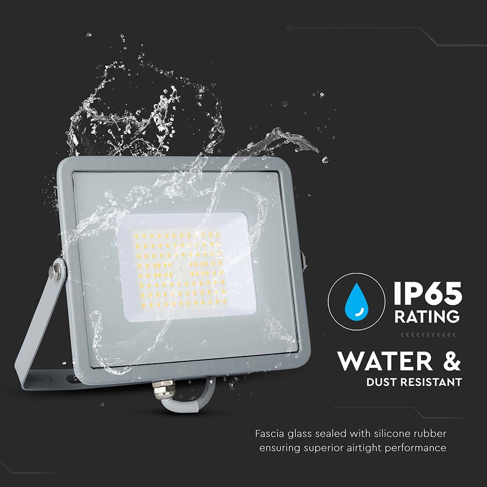 50W Naświetlacz LED SMD / Chip SAMSUNG / Barwa:4000K / Obudowa: Szara / Wydajność: 115lm/w