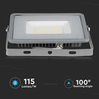 50W Naświetlacz LED SMD / Chip SAMSUNG / Barwa:6400K / Obudowa: Szara / Wydajność: 115lm/w