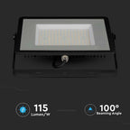 100W Naświetlacz LED SMD / Chip SAMSUNG / Barwa:6400K / Obudowa: Czarna / Wydajność: 115lm/w