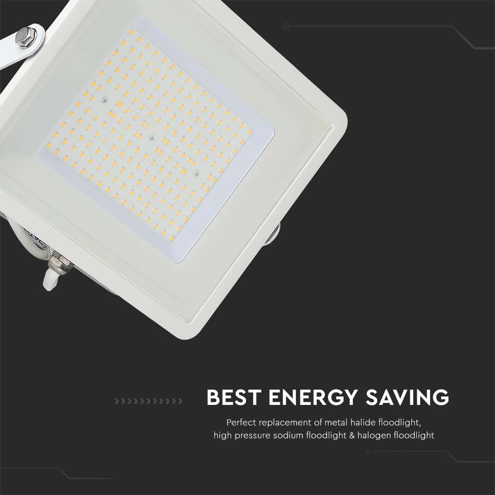 100W Naświetlacz LED SMD / Chip SAMSUNG / Barwa:4000K / Obudowa: Biała / Wydajność: 115lm/w