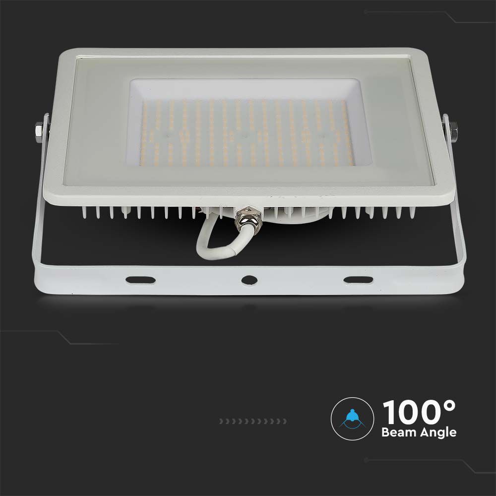 100W Naświetlacz LED SMD / Chip SAMSUNG / Barwa:4000K / Obudowa: Biała / Wydajność: 115lm/w