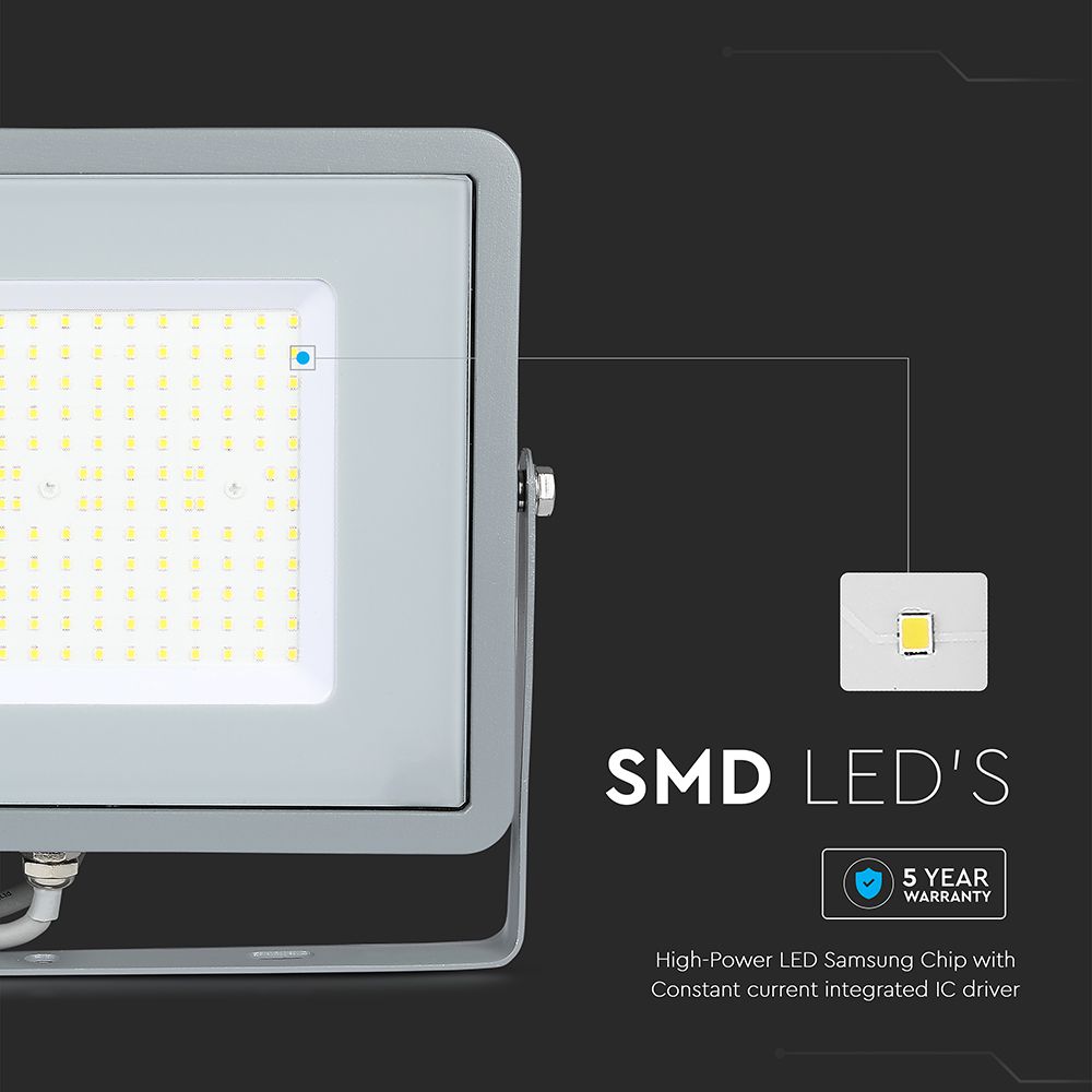 100W Naświetlacz LED SMD / Chip SAMSUNG / Barwa:4000K / Obudowa: Szara / Wydajność: 115lm/w