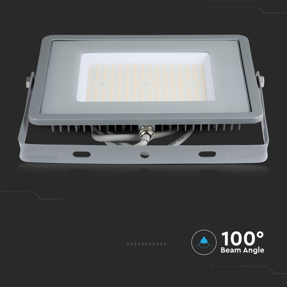 100W Naświetlacz LED SMD / Chip SAMSUNG / Barwa:4000K / Obudowa: Szara / Wydajność: 115lm/w