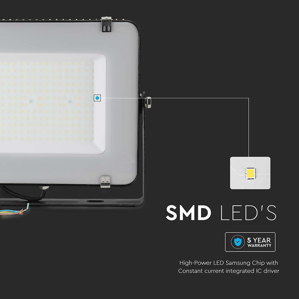 150W Naświetlacz LED SMD / Chip SAMSUNG / Barwa:6400K / Obudowa: Czarna / Wydajność: 115lm/w