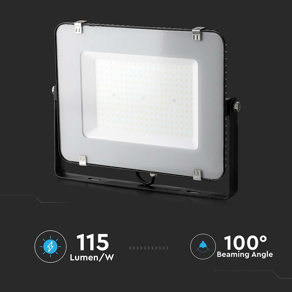 150W Naświetlacz LED SMD / Chip SAMSUNG / Barwa:6400K / Obudowa: Czarna / Wydajność: 115lm/w