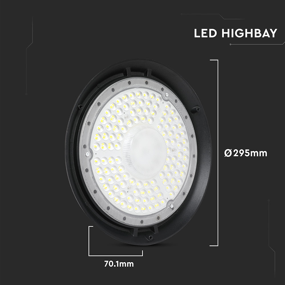 150W Oprawa Highbay VALTRO /Barwa:4000K / Wydajność: 135lm/w / Obudowa: Czarna / Kąt 90'